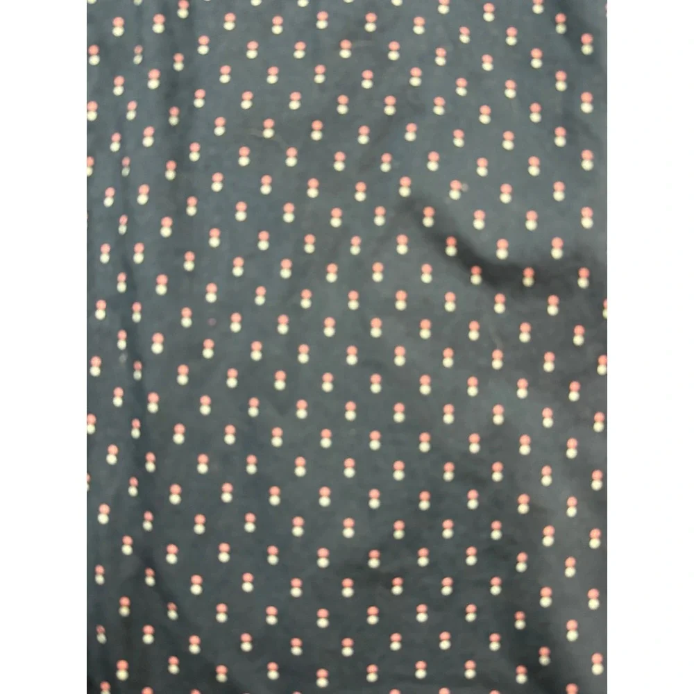 BANANA REPUBLIC Mens Medium Slim Navy Pink Polka Dot Short Sleeve Button Up Z15